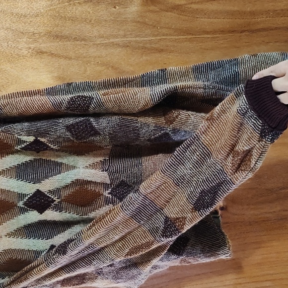 Free People Diamond Days Rainbow Sweater Purple Rust Boho Cotton Wool Mohair Med - Picture 7 of 13